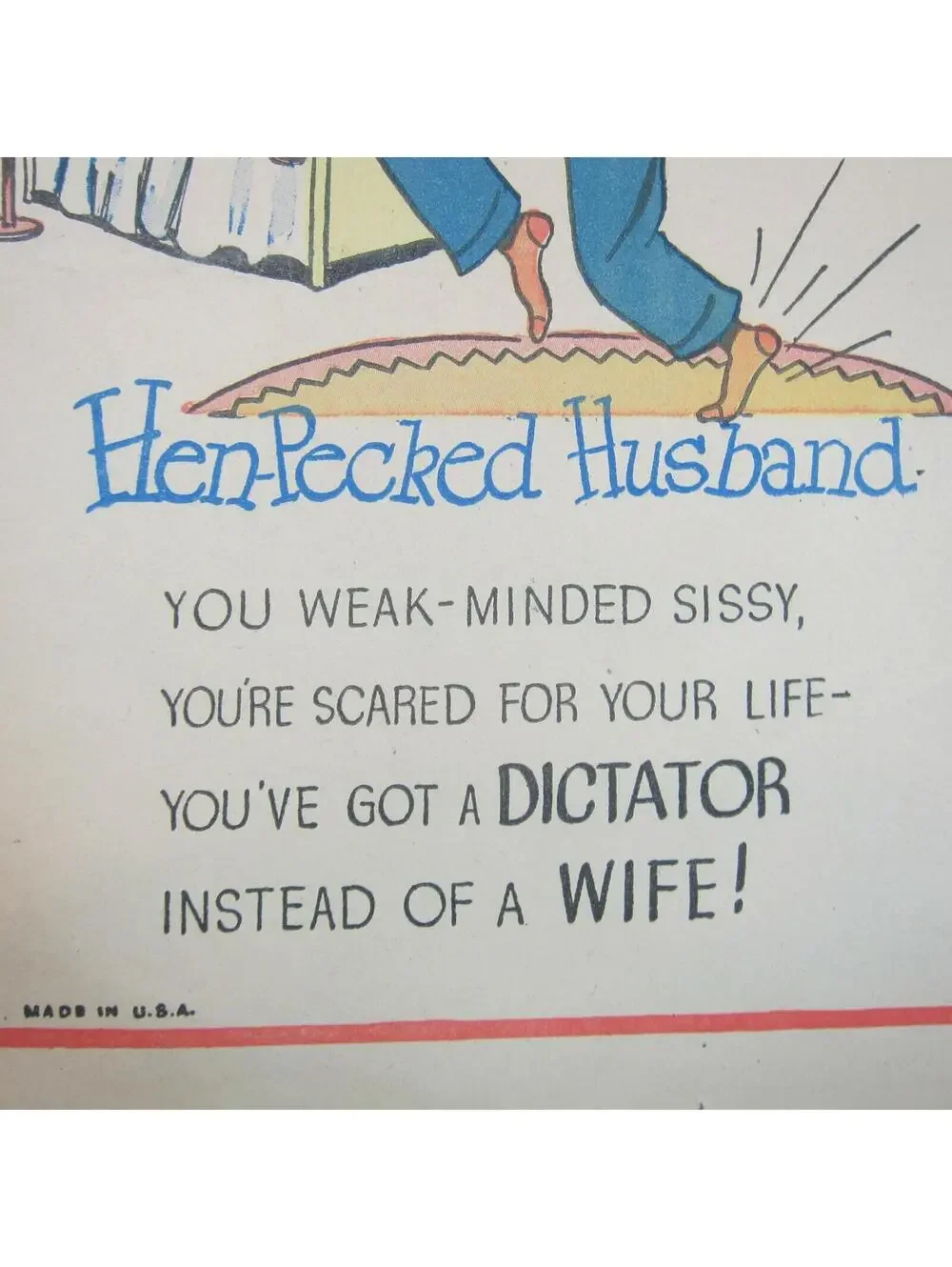 Vintage Vinegar Valentine Hen-Pecked Husband Penny Dreadful Insult Poem Ephemera